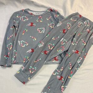 XOXO - Kids 4/5 yr Grey Pajama Set with Festive Candy Cane Design